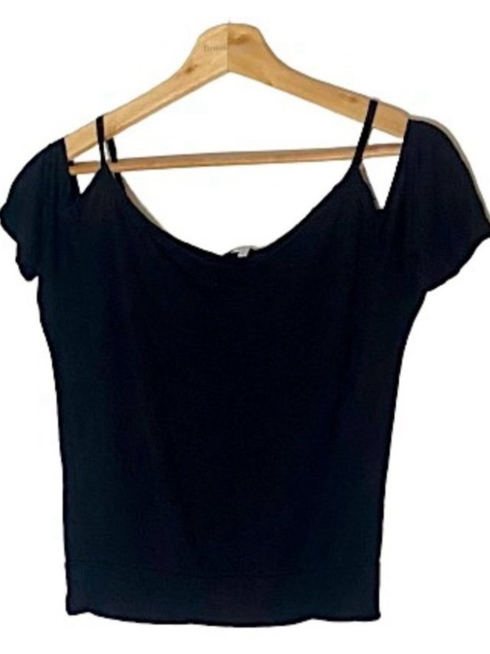 Charlotte Russe Cold-Shoulder Crop Top Black Sz Small Excellent Condition
